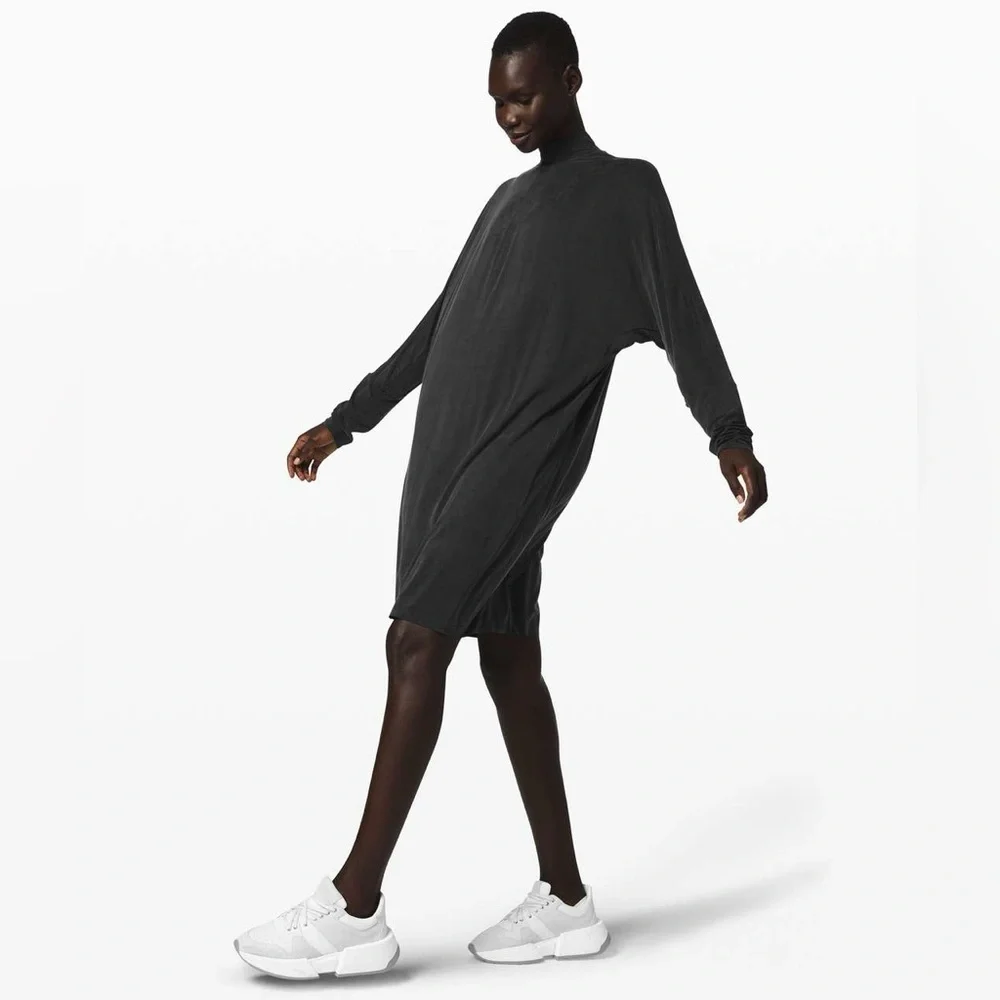 Lululemon Lab-Vindur Dress *FULL CUPRO DRESS• SUPER RARE•Black•NWOT NEW• Large - Picture 4 of 14